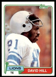 1981 TOPPS' DAVID HILL. DETROIT LIONS #485