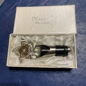 NIB Murano Star Wine Stopper and Pourer Art Deco Glass With Box - Picture 1 of 4