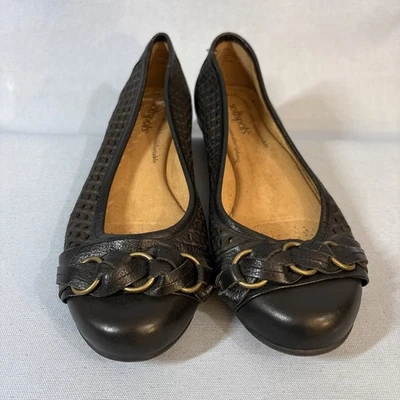 Zapatos Softspots para mujer talla 8 WW negros Posie láser planos almohada cómoda Foto 1 de 4