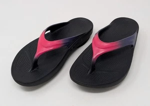 OOFOS OOlala Luxe Recovery Sandalen Flip Flops schwarz pink blau Damen 5 - Bild 1 von 11