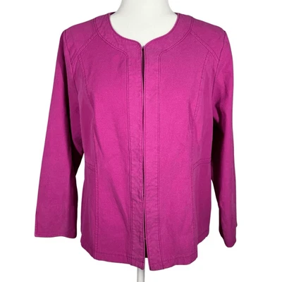 Chaqueta Blazer Chico's Alicia Rosa Manga Larga Talla 3P Oficina Carrera Capa Pequeña Foto 1 de 4