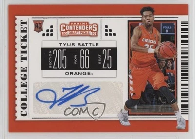 2019-20 Panini Contenders Draft Picks College Ticket Tyus Battle #115 Auto - Image 1 of 2