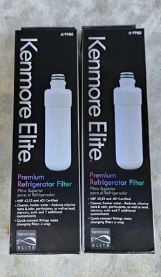 2 PACK Kenmore Elite 46-9980 Refrigerator Water Filter New, USA - Image 1 of 3
