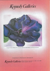 Pubblicità stampa GEORGIA O' KEEFFE c1925 Petunia Art Gallery 1986 - Foto 1 di 1