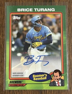 2024 Topps x Chris Berman #99A Brice Turang Green Autogramm /75 - Milwaukee Brewers - Bild 1 von 2