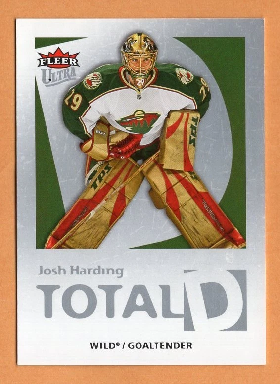 Josh Harding Minnesota Wild NHL goalie card 2008-09 Fleer Ultra Total D - Image 1 of 2