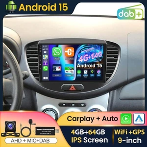DAB+ 4+64GB Android 15 Carplay Autoradio GPS Navi WIFI Für Hyundai I10 2007-2013 - Bild 1 von 16