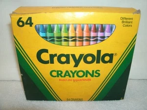 Vintage Crayola Crayons 64 Ct -- 1990-- Built in Sharpner--Unused - Picture 1 of 3