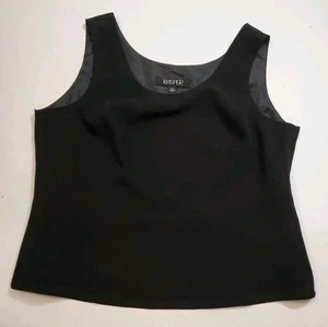 Kasper Black Sleeveless Blouse With Side Zipper Size 16 - Picture 1 of 7