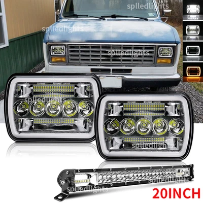 Faros LED DRL+20"" barra de luz Fit Ford E-150 E-250 2003-2014 furgoneta 2 piezas 7x6"" Foto 1 de 4