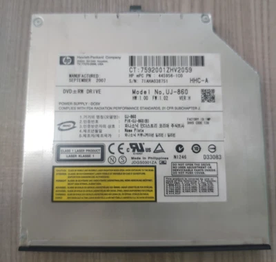 Lettore-Masterizzatore notebook HP dvdRW UJ-860 - Immagine 1 di 3
