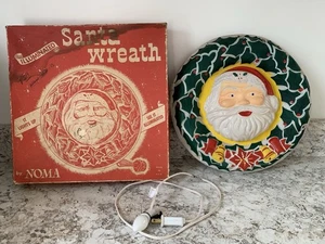 Vintage beleuchteter 50er Jahre Noma beleuchteter Weihnachtsmann Weihnachtskranz MCM mit Box - Bild 1 von 15