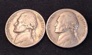 1940 P and 1941 P Jefferson Nickels Lot Free Shipping - Picture 1 of 2
