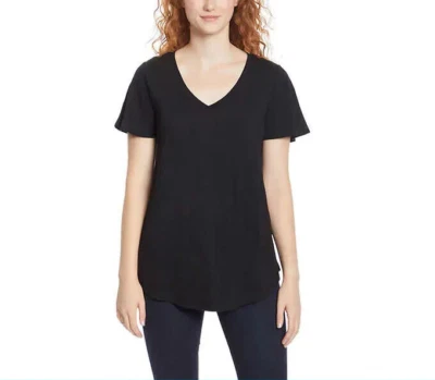 NWoT Jessica Simpson Women's Flutter Sleeve V-Neck Tee Black Size M $60 4D116 - Image 1 of 3