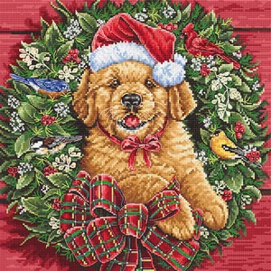 Christmas Welpe L8053 LetiStitch gezählter Kreuzstich-Kit - Bild 1 von 12