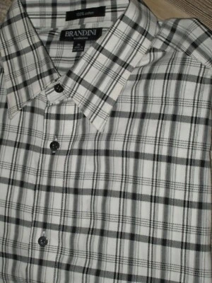 CAMISA HOMBRE XL BRANDINI BLANCA NEGRA A CUADROS EN MUY BUEN ESTADO Foto 1 de 3