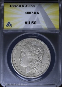 1887-O $1 Morgan Silver Dollar ANACS AU 50 - Picture 1 of 4