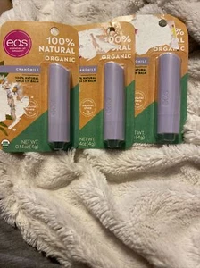 Lot Of 3 - EOS Chamomile 100% Natural Organic Shea Lip Balm Stick - Picture 1 of 2