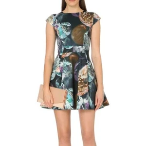 Ted Baker Ullia sparkling gem skater fit & flare dress Ted size 1 - UK 8 - VGC - Picture 1 of 10