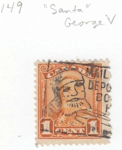 Canada: #149 1c KGV Scroll Issue, Santa George* Part Slogan Cancel Used - Picture 1 of 1