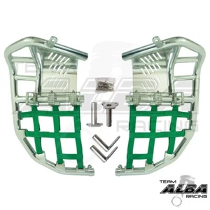 Barras Nerf ltz 400 KFX 400 DVX 400 Pro Peg Alba Racing plata verde 206 T7 SG - Imagen 1 de 2