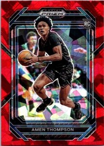 2023 Panini Prizm Draft Picks #4 Amen Thompson Red Cracked Ice Prizm Rookie RC