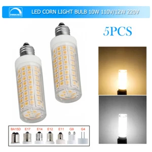 5X Dimmable 10W 12W Led Corn Light Bulb Ceramic Lamps E14 2835smd 220v Lamp 360° - Picture 1 of 23