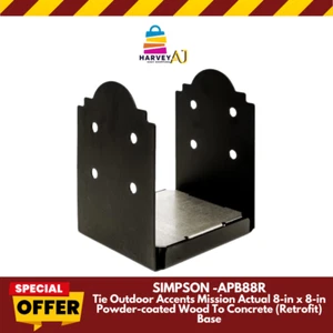Simpson Tie APB88R Black Powder-Coated Post Base for 8x8 Actual Rough Lumber - Picture 1 of 5