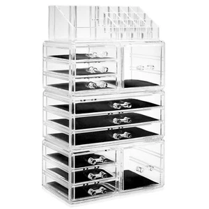 Large Acrylic Cosmetic Makeup Organizer Jewelry Drawer Storage Box Display Case - Picture 1 of 7