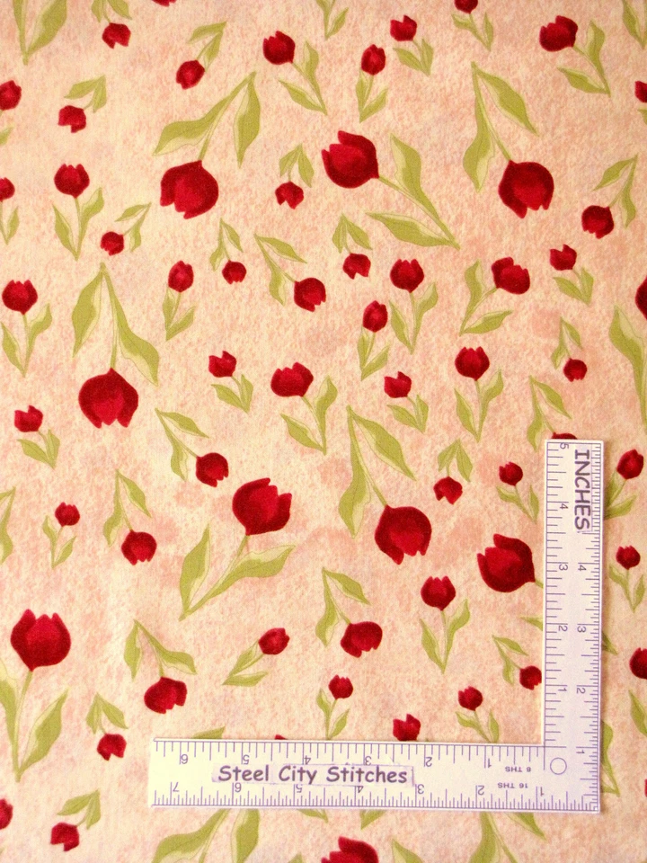 Tela de algodón Loralie Designs sentada bonita lanza de tulipán amarillo-bge por yarda Foto 1 de 1