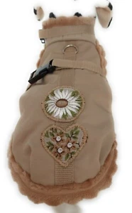 Abrigo de invierno abrigo tradicional abrigo de perro beige corazón tela traje blanco noble perro - Imagen 1 de 3