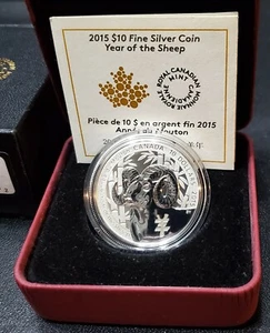 Rare Limited 2015 Canada Year of the Sheep 10 Zodiac Fine Silver Coin - Picture 1 of 6