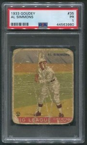1933 Goudey Baseball Al Simmons PSA 1