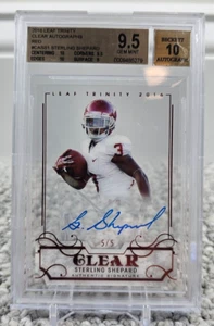 2016 Leaf Trinity Clear Draft Red /5 Sterling Shepard Rookie Auto RC BGS 9.5/10 - Picture 1 of 2