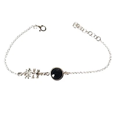 PULSERA CRUZ de CARAVACA PLATA DE LEY y Onix natural 8mm.  Con estuche regalo - Imagen 1 de 4