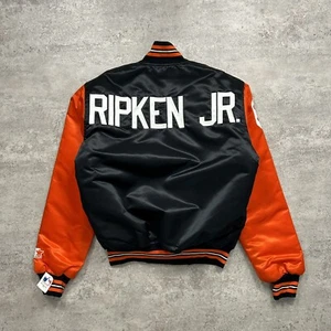 RARE DS VTG 90s MLB BALTIMORE ORIOLES CAL RIPKEN JR STARTER SATIN JACKET SIZE M - Picture 1 of 7
