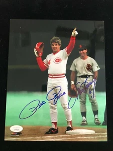 Pete Rose Steve Garvey Signed Record Breaking Moment MLB Hit King 4192 REDS JSA  - Picture 1 of 2