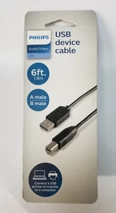 Philips SWU7111A/27 6ft A male B Female USB 2.0 Device Cable (New) - Picture 1 of 2