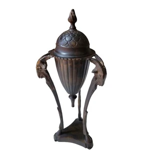 Vtg French Empire Style Brass Incense Holder Censer Burner Urn W/Goat Head Motif - Picture 1 of 24
