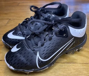NIKE HYPERDIAMOND 4 KEYSTONE GG SOFTBALL CLEATS Black White CZ5919-005 Youth 13C - Picture 1 of 10