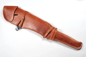 New Leather Rifle Gun Scabbard Guide Gear Holster Saddle Horse Ride Hunting ATV - Picture 1 of 8