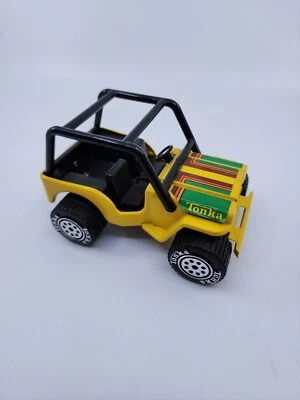 Tonka Yellow Jeep Pressed Steel Truck With Roll Bar  Vintage Original Labels A3 — 第 1/4 张图片