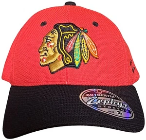 Chicago Blackhawks Hat Cap by Zephyr NHL The Break Away Red & Black Size Small - Foto 1 di 5