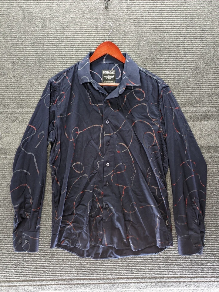 BARABAS Men's Button Up Long Sleeve Dress Shirt Size Medium - Image 1 of 4