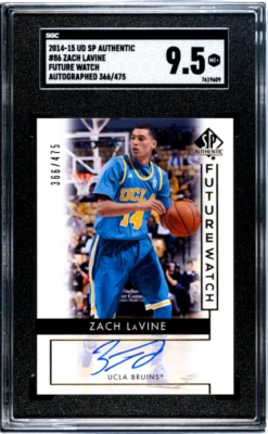 2014-15 UD SP Authentic #86 Zach Lavine Future Watch AUTO #/475 MINT+ SGC 9.5 - Image 1 of 2