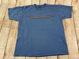 Vintage Oneita Tiger Shark World Class Watercraft Vintage T Shirt Blue Large - Picture 1 of 5