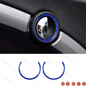 Fit For Mini Cooper R55 R56 2007-11 Blue Carbon Fiber Car Door Handle Cover Trim - Picture 1 of 7