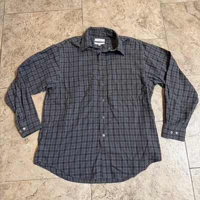 CAMISA TURNBERRY HOMBRE - TALLA L - GRIS A CUADROS TOQUE DE CACHEMIR ABOTONADA Foto 1 de 4