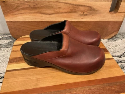 Zuecos de cuero Lands End zapatos sin cordones marrón rico 11 B Foto 1 de 4