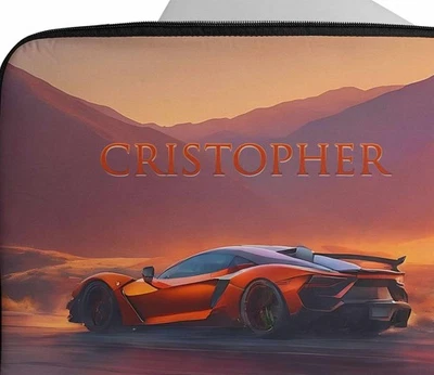 Personalised Laptop Case Any Name Sleeve Car Design Great Tablet Bag 19 - Image 1 of 4